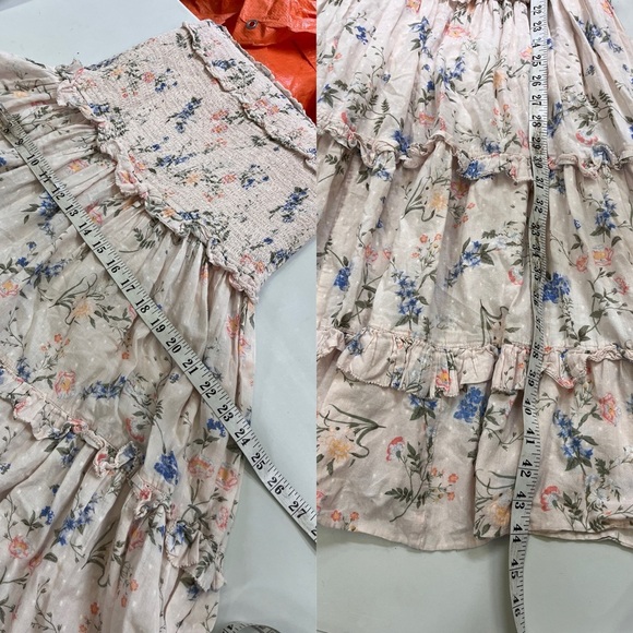 Saylor Althea Floral Smocked Midi Dress Cream - Picture 14 of 14